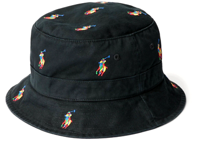 Polo RALPH LAUREN Hat Embroidered Allover Tricolor Pony Twill