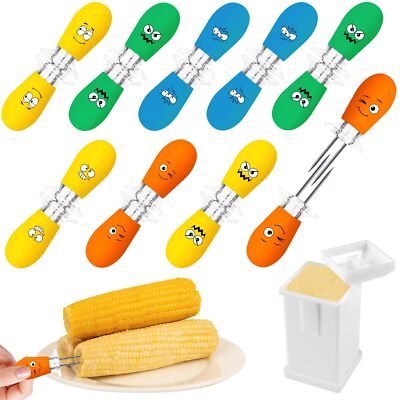 Corn Holders18Pcs/9Pairs Corn Cob Holders with Butter Spreader Corn on The Co...