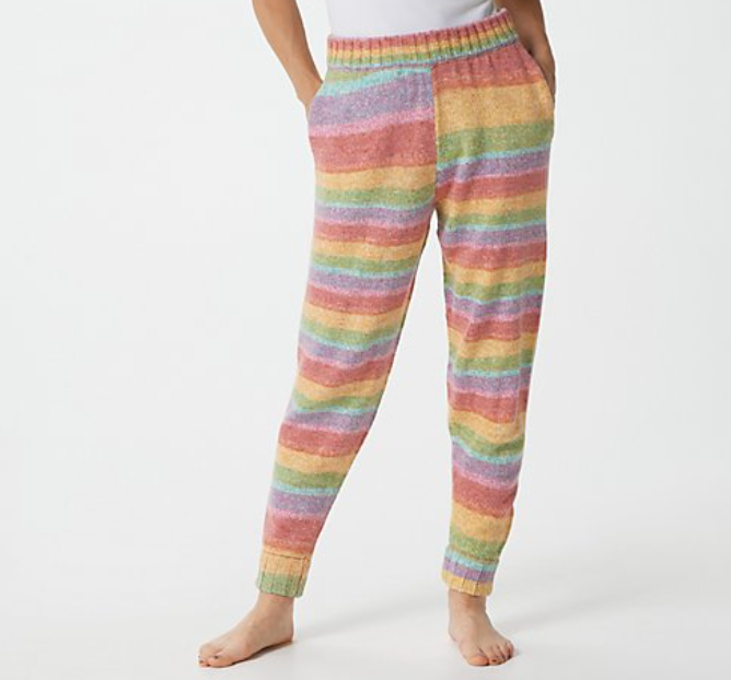 G.I.L.I. - Rainbow Sweater Joggers Pants - Rainbow Stripe