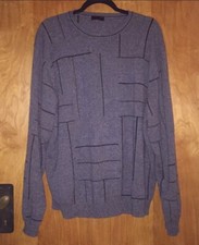 Suéter Hombre Gris 100% Cachemira XXL Clásico Lenor Romano