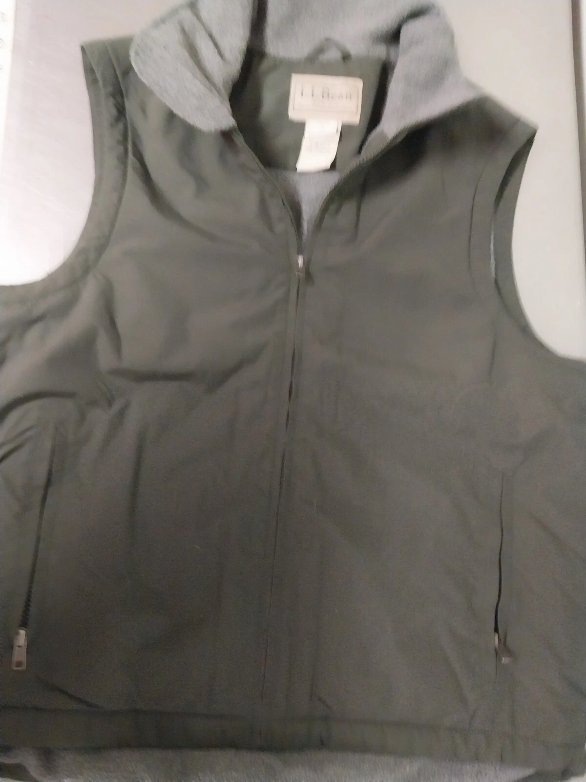 L.L. Bean Men's Full Zip Outdoor Nylon/Fleece Vest-Size Small-Regular-Green