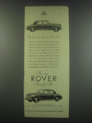 1949 Rover Seventy-Five Car Ad - The latest of Britain's fine cars