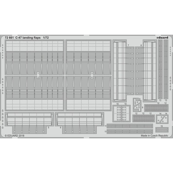 MW22 Eduard 72661 C-47 Landing Flaps 1/72 Pe Set For Hobby Boss-image