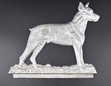 Vtg Dogo Argentino Embossed One Sided Metal Dog Casting Sign Plaque 8.5" x 9.5"
