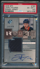 2009 SPX John Tavares #180 RC Islanders PSA 6.5 EX-MT+ SIGNED JERSEY /499