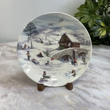 Lenox American Christmas! “The Skating Pond” Collectible 8.5” Salad Plate