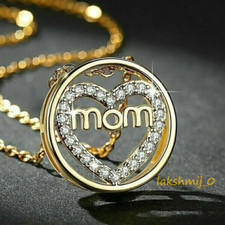 3CT Round Cut Diamond 14K Two-Tone Gold Over Mother's Day Jewelry Pendant Gift