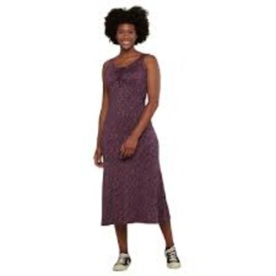 knee length dresses for ladies Toad & Co Rose Midi Short Sleeve Dress - True Navy Retro Print main image 1