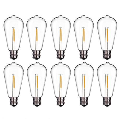 10 Pack Edison LED Light Bulbs, 0.6 watt E17 Screw Base Replacement ...