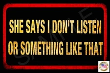 *MEN DON'T LISTEN* METAL SIGN 8X12 MAN CAVE FUNNY BAR PUB HAPPY HOUR GARAGE