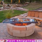 44" Heavy-Duty Steel Fire Pit Grill Grate Cooking Rack Portable Outdoor Campfire