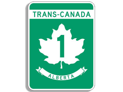 4'' green trans canada alberta road 1 maple leaf car bumper decal usa made