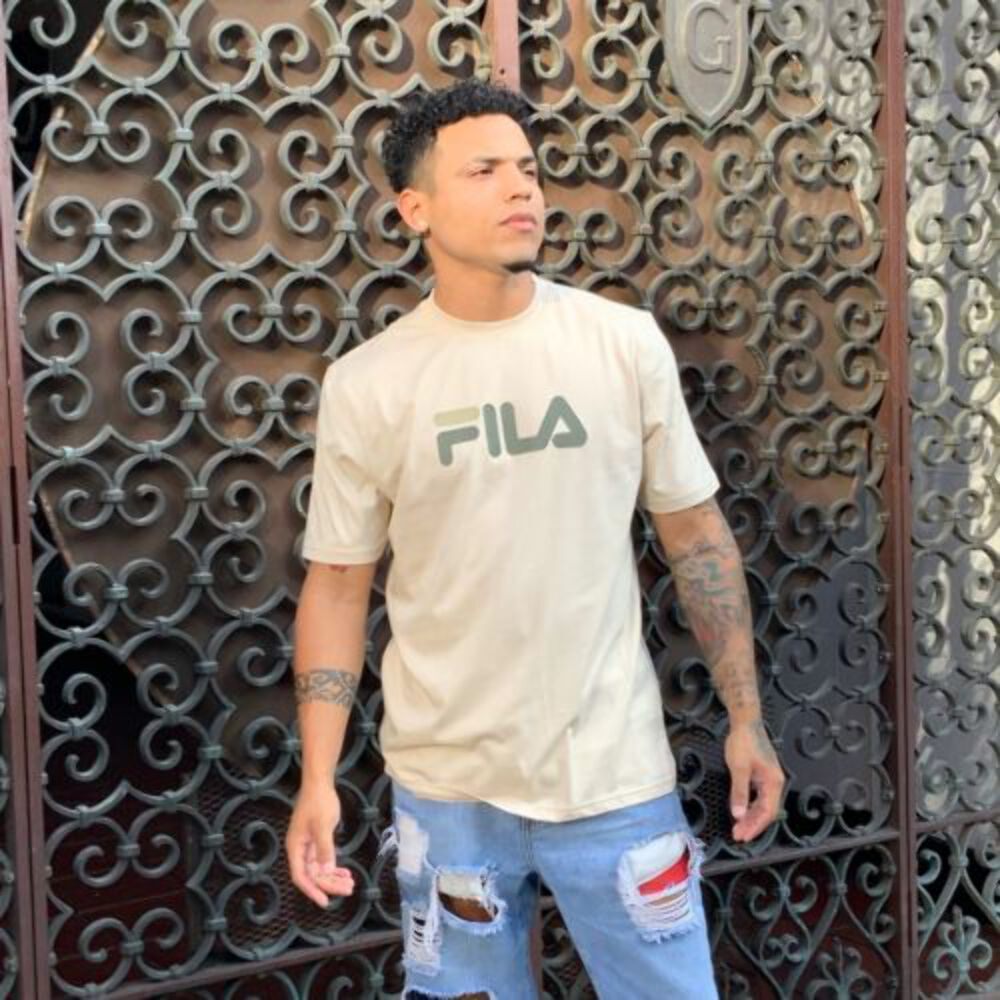 T shirt uomo Fila beige moda manica corta nuova con etichetta