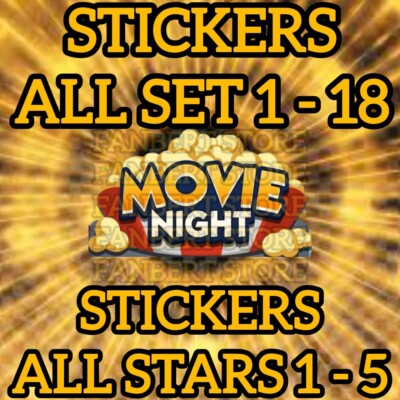 ALL STARS 1-2-3-4-5 STICKERS CARDS MOVIE NIGHT_MONO_POLY_MO_-GO_ALBUM FAST DELIV