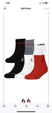 New 6 Pairs Of Jordan Big Kids Socks Shoe Size 5-7 Youth