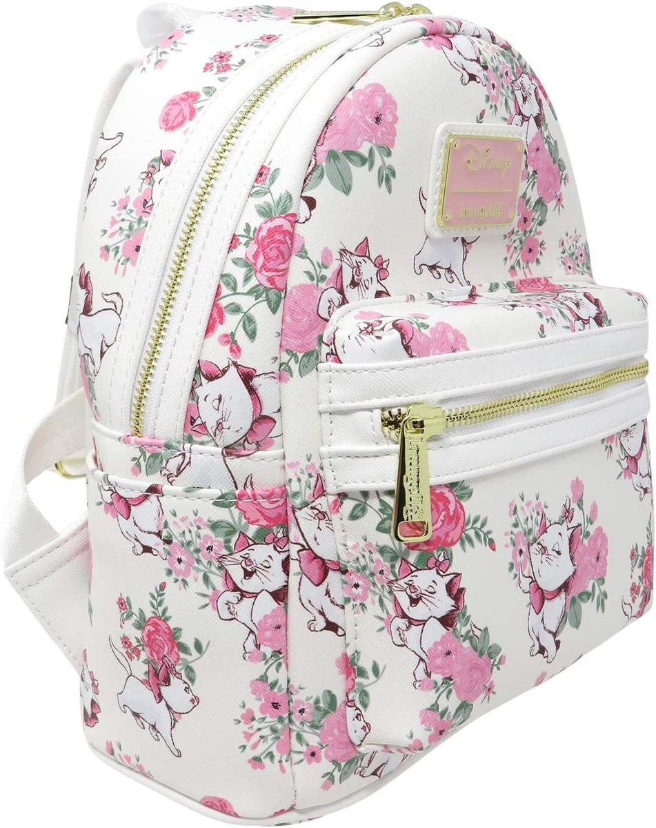 Loungefly Disney The Aristocats Marie Pink and White Roses AOP Mini Backpack Loungefly Disney Aristocats Mini Backpack Pink Marie Roses  main image 4
