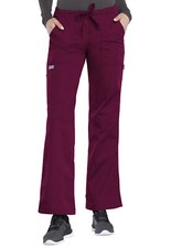 Wine Cherokee Scrubs Workwear Low Rise Cargo Drawstring Pant 4020 WINW
