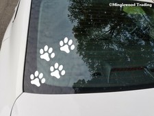 Set of 4 Cat Pawprints Vinyl Stickers  Kitten Paw  Die Cut Decals