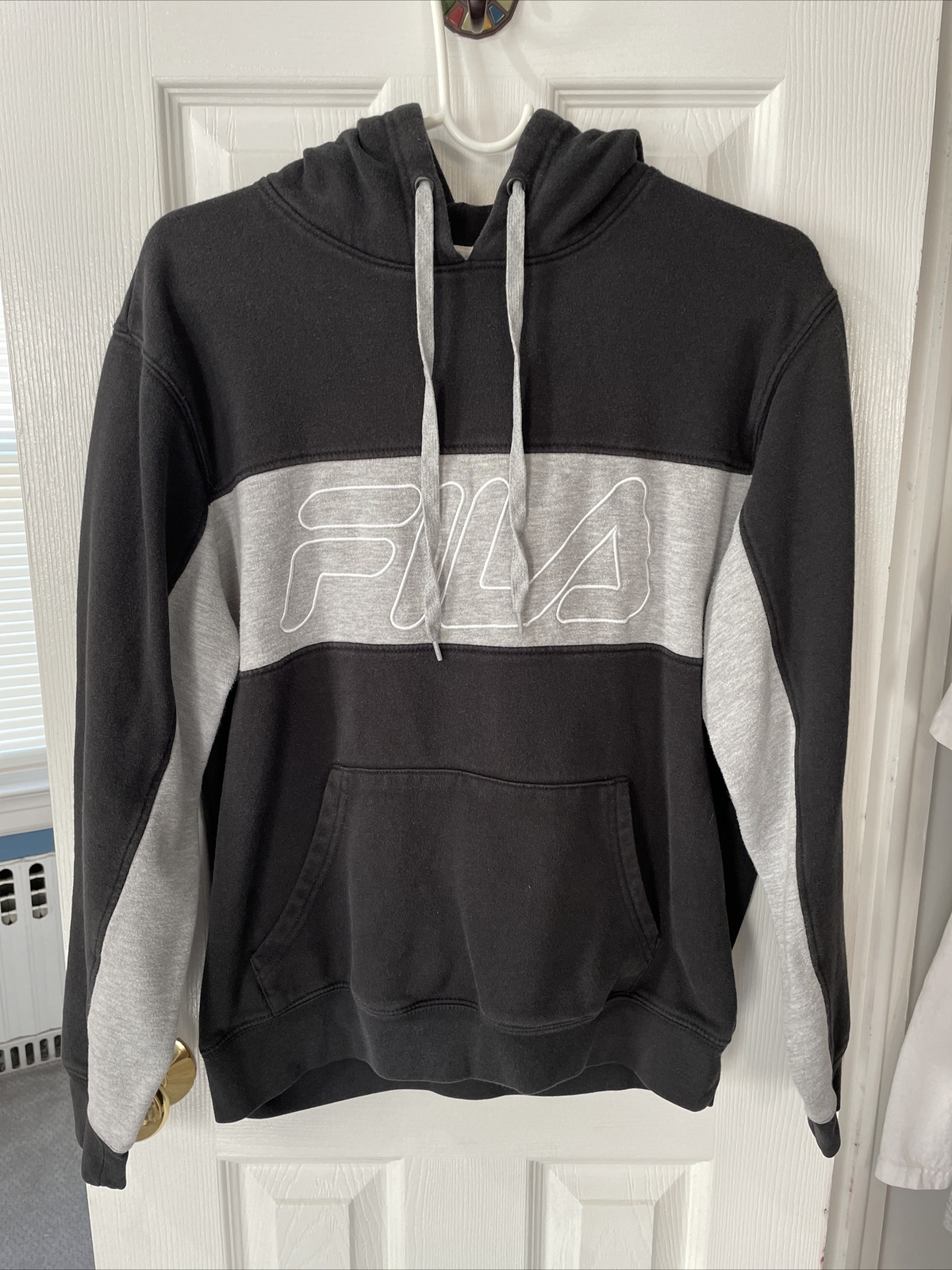 Felpa nera con cappuccio uomo Fila taglia media