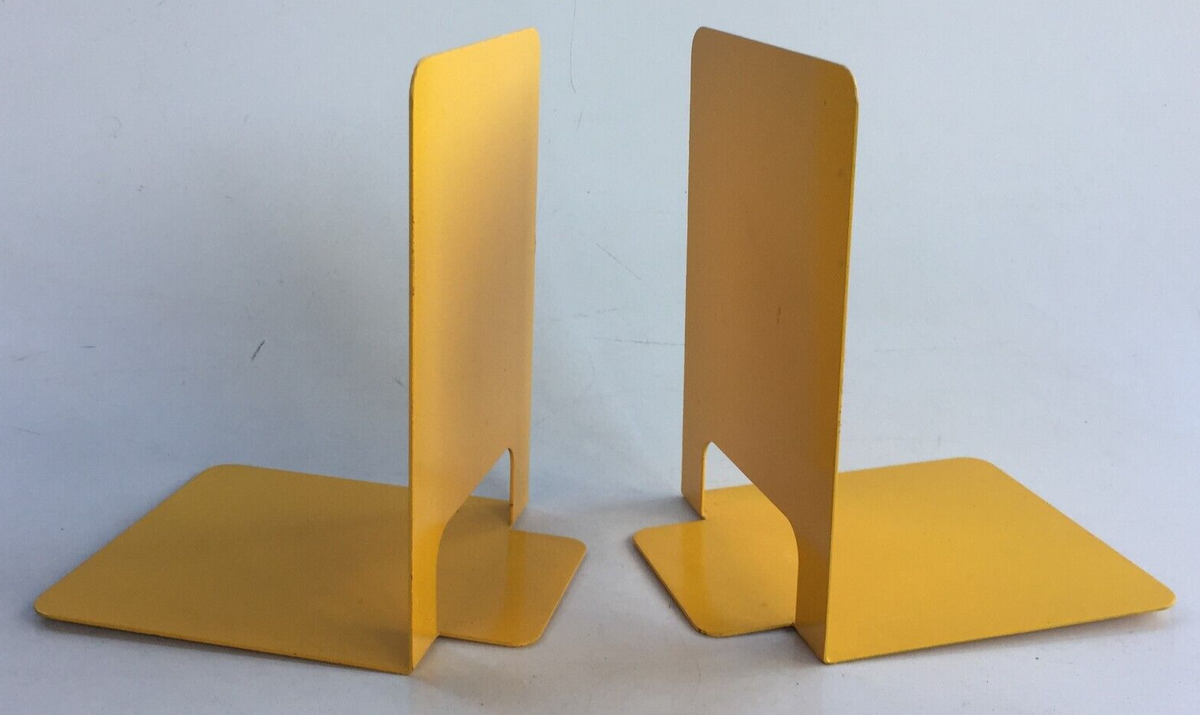 Torben Orskov ヘルベルト・クレンチェル 2 Vtg MCM Danish Modern Yellow Book Ends Designed by Jorgen Moller