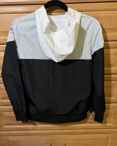 Kenneth Cole NY Boys Black, White, Gray -Light Jacket /Coat Size 14-16 With Hood - Picture 2 of 8