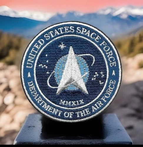 Space Force Morale Patch Embroidered Cut out Iron on Sew on (3" in)