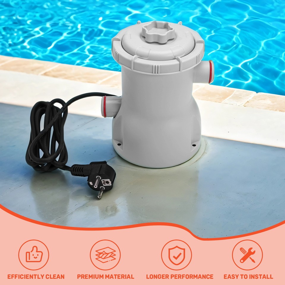 Pompe de Filtre de Piscine, 330 GPH, Filtres de Piscine Électriques