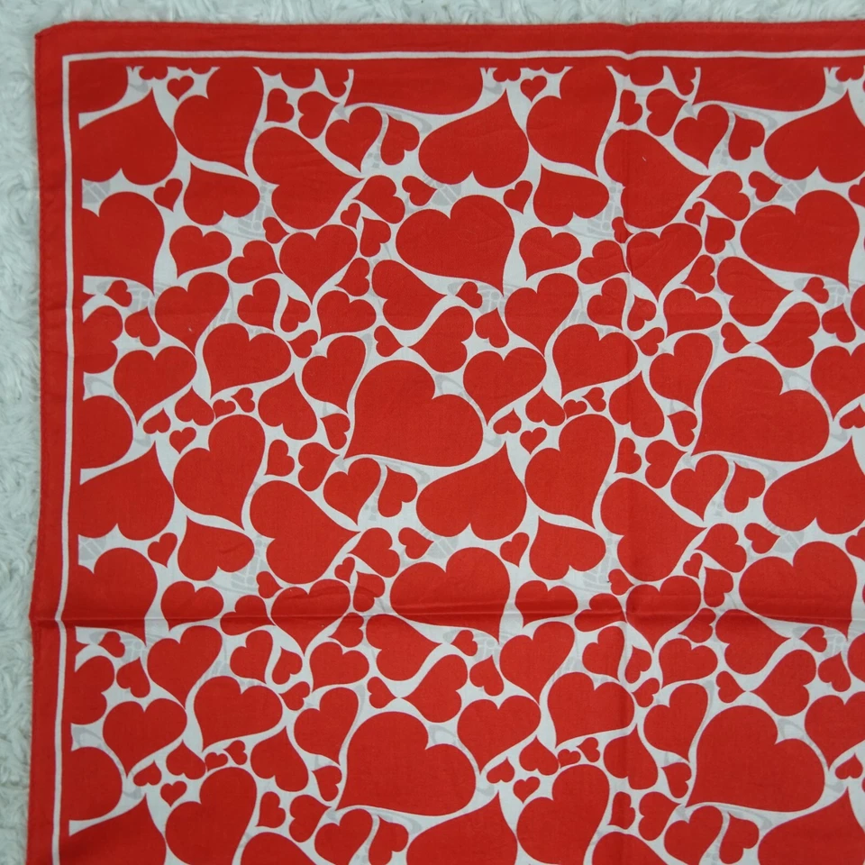N24 VIVIENNE WESTWOOD Red Heart Cotton Scarf Scarves Pocket Square 19" X 19" - Image 2 of 4