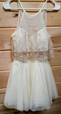 Lovely Girls Formal/Prom TEESE ME Dress Size 3-4 In Gold and White As Is