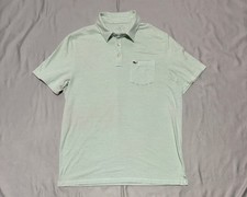 Vineyard Vines Edgartown Polo Shirt Mens Medium Green White Striped Whale Logo