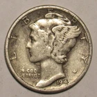 1943 P Mercury Dime, circulated