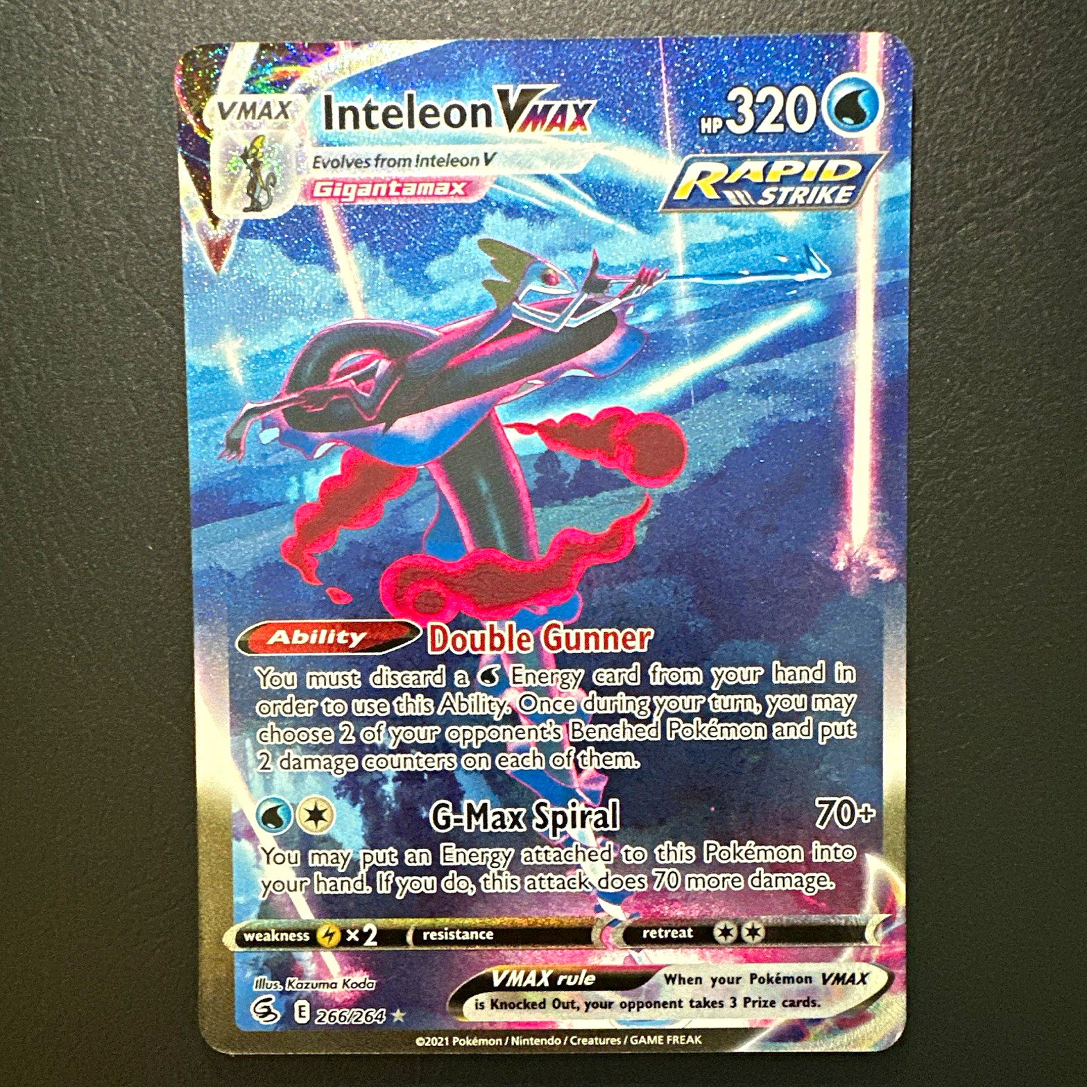 Inteleon VMAX Fusion Strike EN 2021 320HP Holo Secret Rare Alt Art 266/264