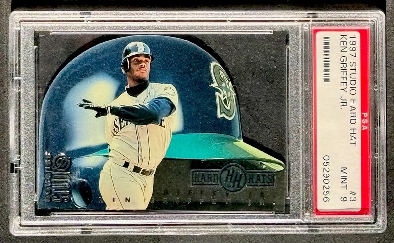 1997 Donruss Studio Hard Hats #3 KEN GRIFFEY JR #/5000 Die Cut SP PSA 9 MINT