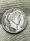 US 1893 Barber Dime 90% Silver AU+ Beautiful Deep dark Toning