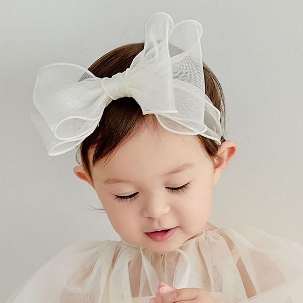 Lace Big Bow Baby Girls Headband Floral Hair Band Toddlers Newborn Infants Ch...