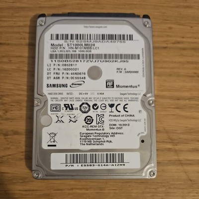 Samsung Spinpoint ST1000LM024 HN-M101MBB/LC1 1TB 2,5'' SATA Laptop Festplatte
