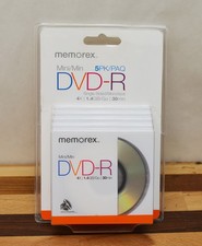 Memorex Mini DVD-R 5 Pack 4X 1.4GB 30min New Sealed