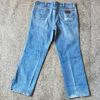 Wrangler Advanced Comfort Slim Fit Blue Denim Jeans 36W 30L Cotton Zip 5-Pocket - Image 1 of 4