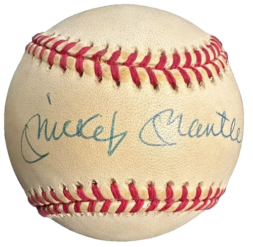 Mickey Mantle Autographed Official American League Baseball UDA Yankees HOF