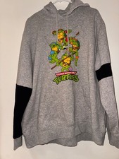 Teenage Mutant Ninja Turtles Graphic Hoodie Gray Nickelodeon TMNT Mens XL