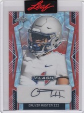 2023 Calvin Austin III Leaf Flash Red PRE PRODUCTION PROOF 1/1 - Steelers 