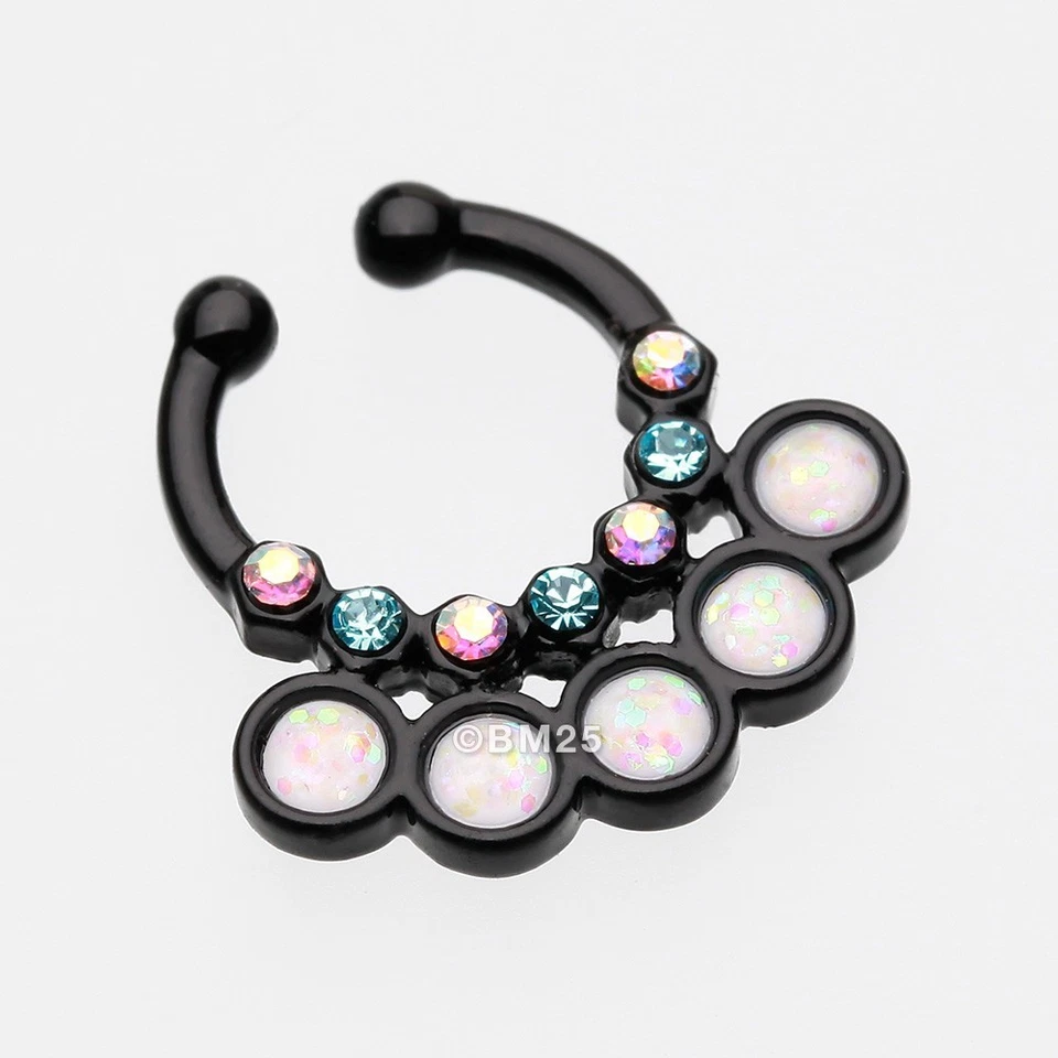 Opal Aureole Gemina Fake Septum Clip-On Ring - Image 3 of 4