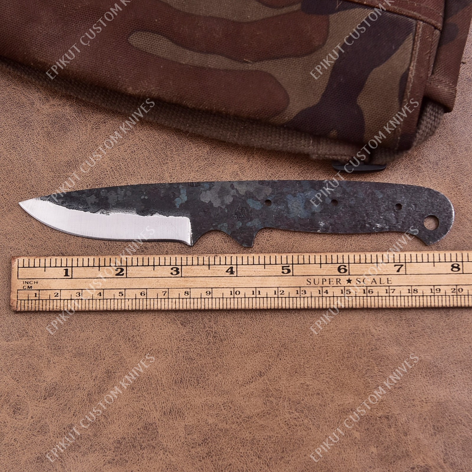 8'' 1095 High Carbon Steel Knife Blank Blade DIY Bushcraft Hunting Knife Making