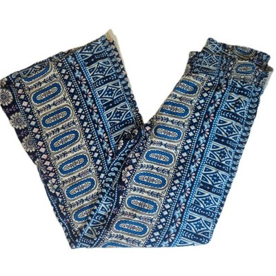 Billabong Pants Womens Small Blue Boho Rayon Wide Leg Smocked Waist Beach Lounge