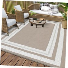  Outdoor Rug for Patio 9x18 Plastic Straw Rug Waterproof Reversible Mat Modern 