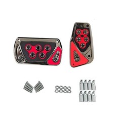 Car Pedal Pads, Automatic Transmission Brake and Accelerator Pedal 2 PCS Red