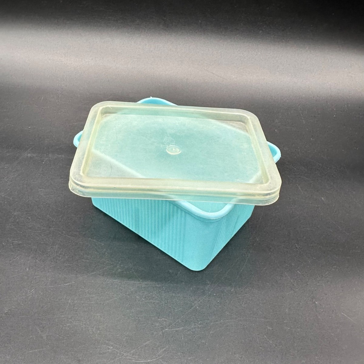 Vintage Goody Handi Box USA Blue Plastic Storage Hair Slide Barrette Holder 80s
