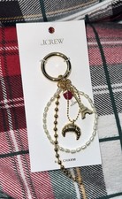 J.Crew Bag Charm Eiffel Tower Paris Croissant & Wine Charms Keychain W Pearls