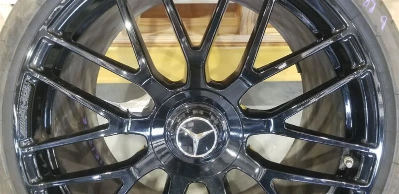19 MERCEDES BENZ AMG GT GTS W190 20X11 BLACK 18 SPOKE WHEEL RIM 658 OPTION - Image 3 of 4