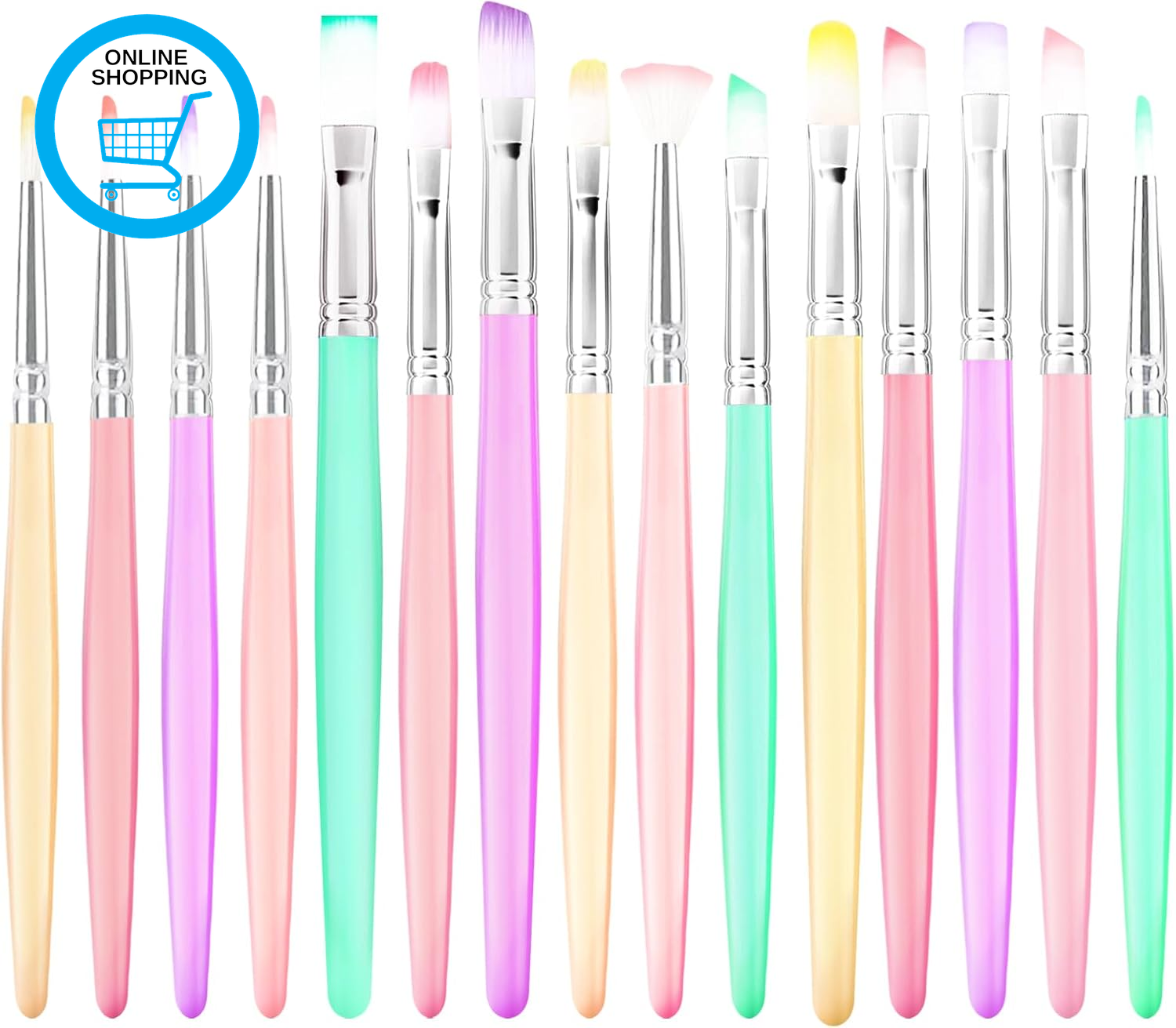 Artist Paint Brush Set - 15 Different Sizes with Palettes for Watercolor, Oil, F